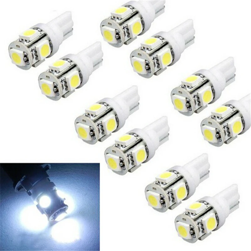 10-Pack Wagner 194NA Amber LED T10 Mini Bulbs – 5050 Chips – Replace 158/168/192/W5W