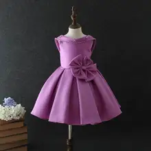 Розничная ; изысканные вечерние платья для девочек; торжественное вечернее платье с большим бантом и жемчужным воротником; платье-пачка с открытой спиной для дня рождения; От 3 до 10 лет; E069