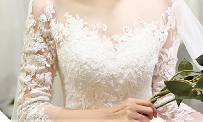 Новая мода, простые свадебные платья, кружевные, рукав три четверти, Круглый ворот, элегантные, плюс размер, Vestido De Noiva, для невесты Q