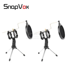 2 шт./лот, Настольный Штатив для микрофона, подставка для микрофона, поп-фильтр, крепление на лобовое стекло