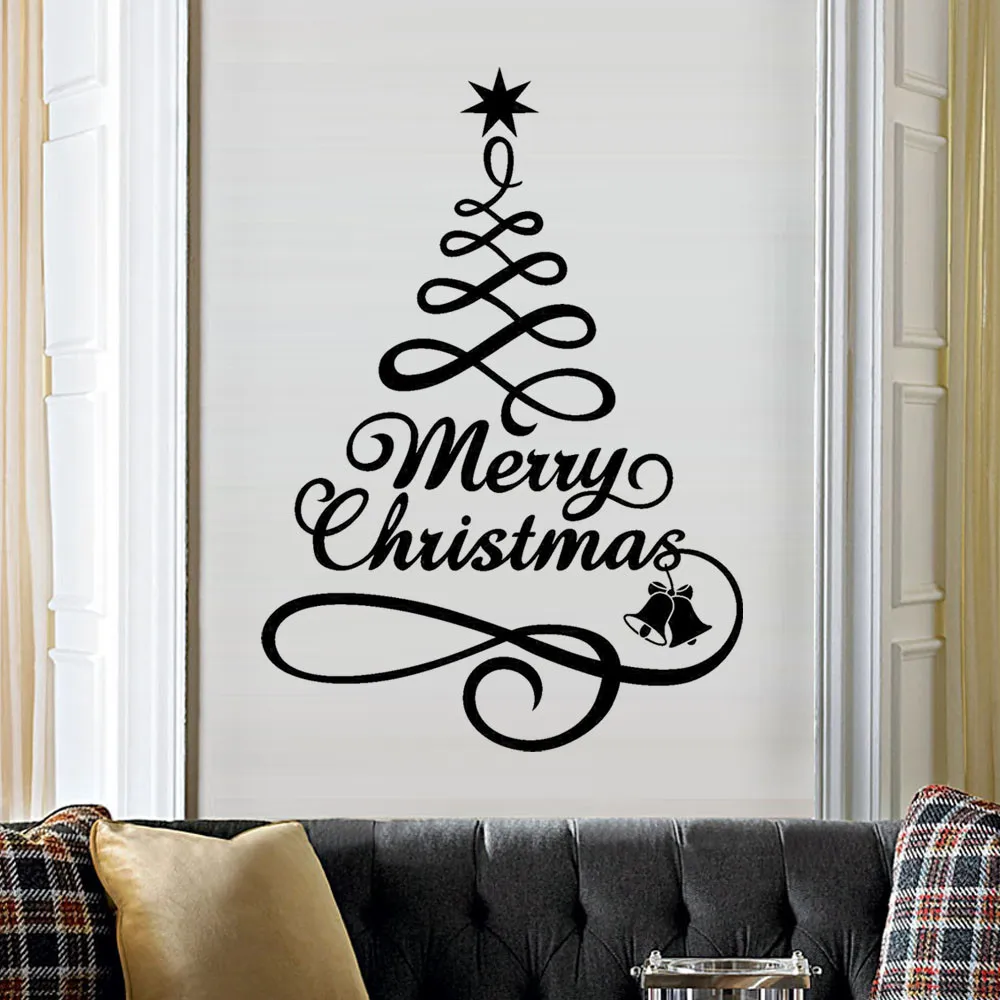 Christmas Tree Window Vinyl Wall Stickers Home Decorations Gifts