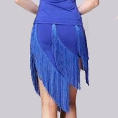 

Latin Dance Hip Towel Skirt Adult Female Irregular Tassel Half Apron Latin Acrobatic Dance Skirt with Safety Pant