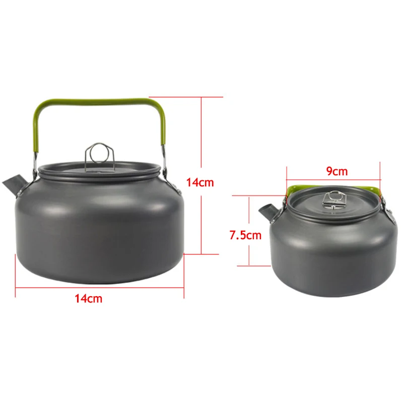 0,8 LPortable Camping utensilios al aire libre vajilla utensilios de cocina tetera actividades al aire libre, senderismo tetera ultraligero de aleación de aluminio de vajilla