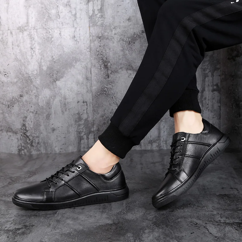 ARUONET/брендовая летняя кожаная мужская обувь; черные мужские кожаные туфли на плоской подошве; удобные мужские повседневные кроссовки на шнуровке; Schuhe Herren Leder