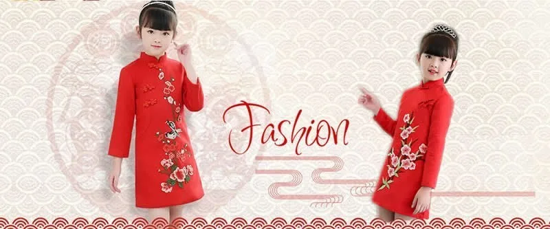 Зеленый Cheongsam детское платье принцессы Весна Дети Qipao цветок для девочек Традиционная китайская свадьба год одежда