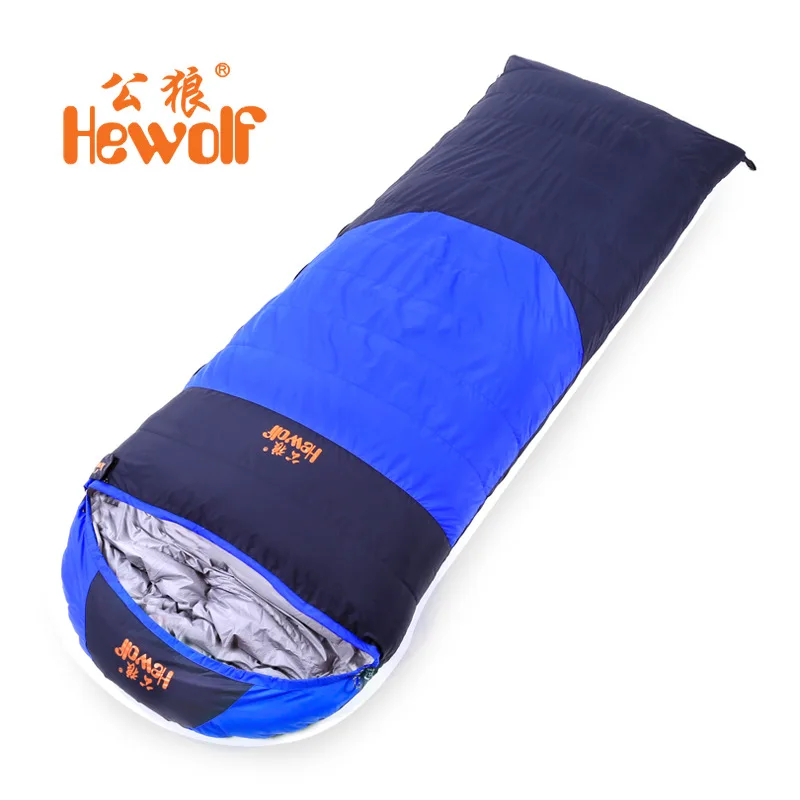 Hewolf Outdoor sleeping bag Duck down 400g widening thick ultra-light camping spring autumn envelopes winter indoor warm 1.2kg