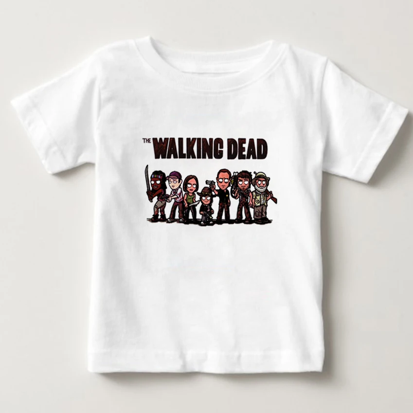 

T-shirts for girls 2018 summer Walking Dead print funny t shirts casual T shirt short sleeve O-neck tops tee shirts for boys NN