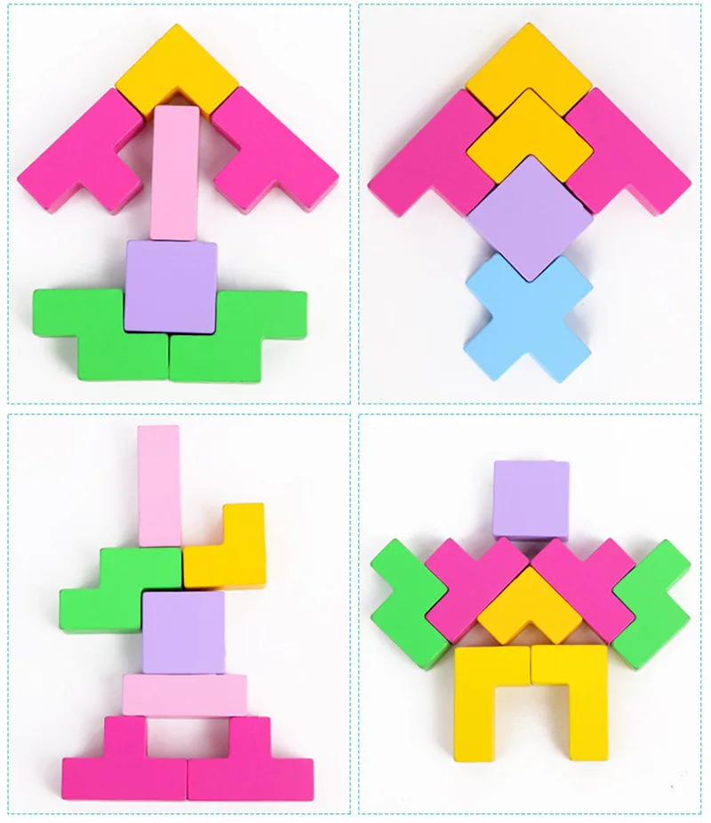 3D головоломка деревянные игрушки баланс качели тетрис игрушки Радуга укладки высота обучения обучающие игрушки Монтессори для детей