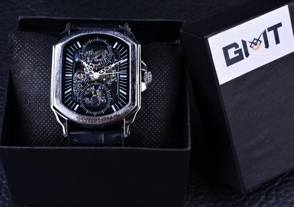 Winner Retro Classic Designer Silver Stainless Steel Case Men Watches Top Brand Luxury Mechanical Automatic Watch Clock Men