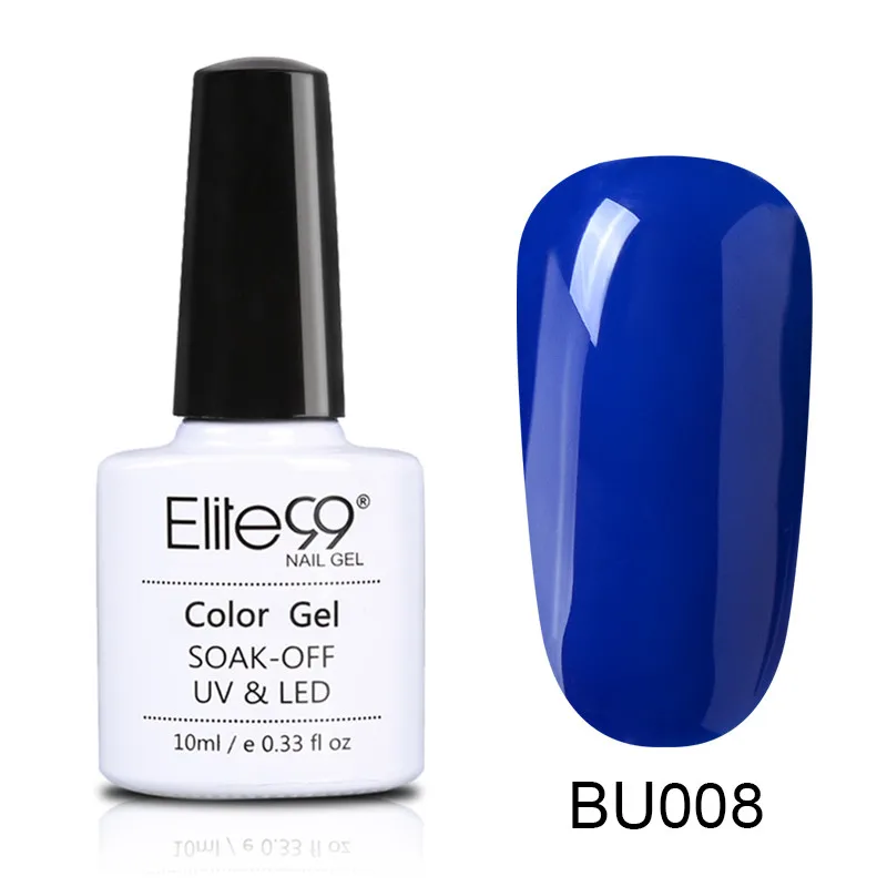 Elite99 10 мл синий цвет серии лак для ногтей длительного действия Гель-лак вылечивается с УФ светодиодный лампа великолепный дизайн ногтей лак для ногтей - Цвет: BU008
