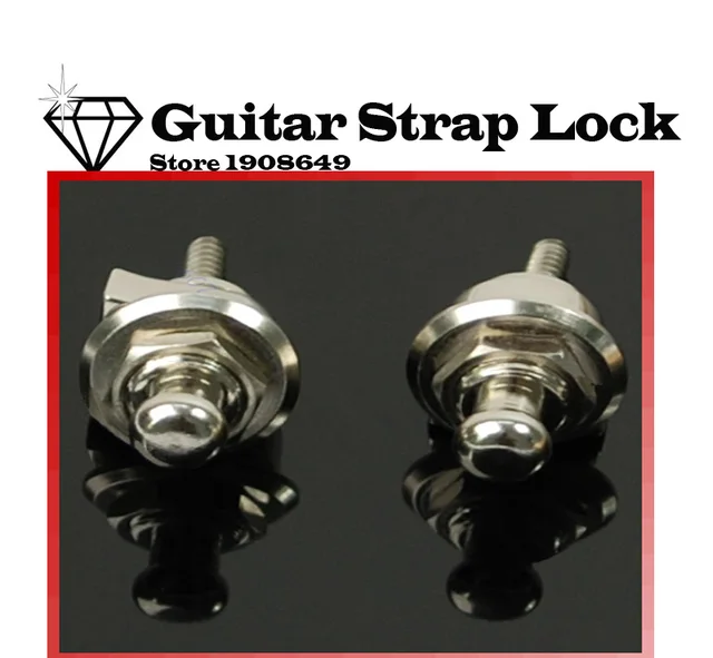 Electronic New strap lock 2PCS Chrome Guitar Bass Strap Locks