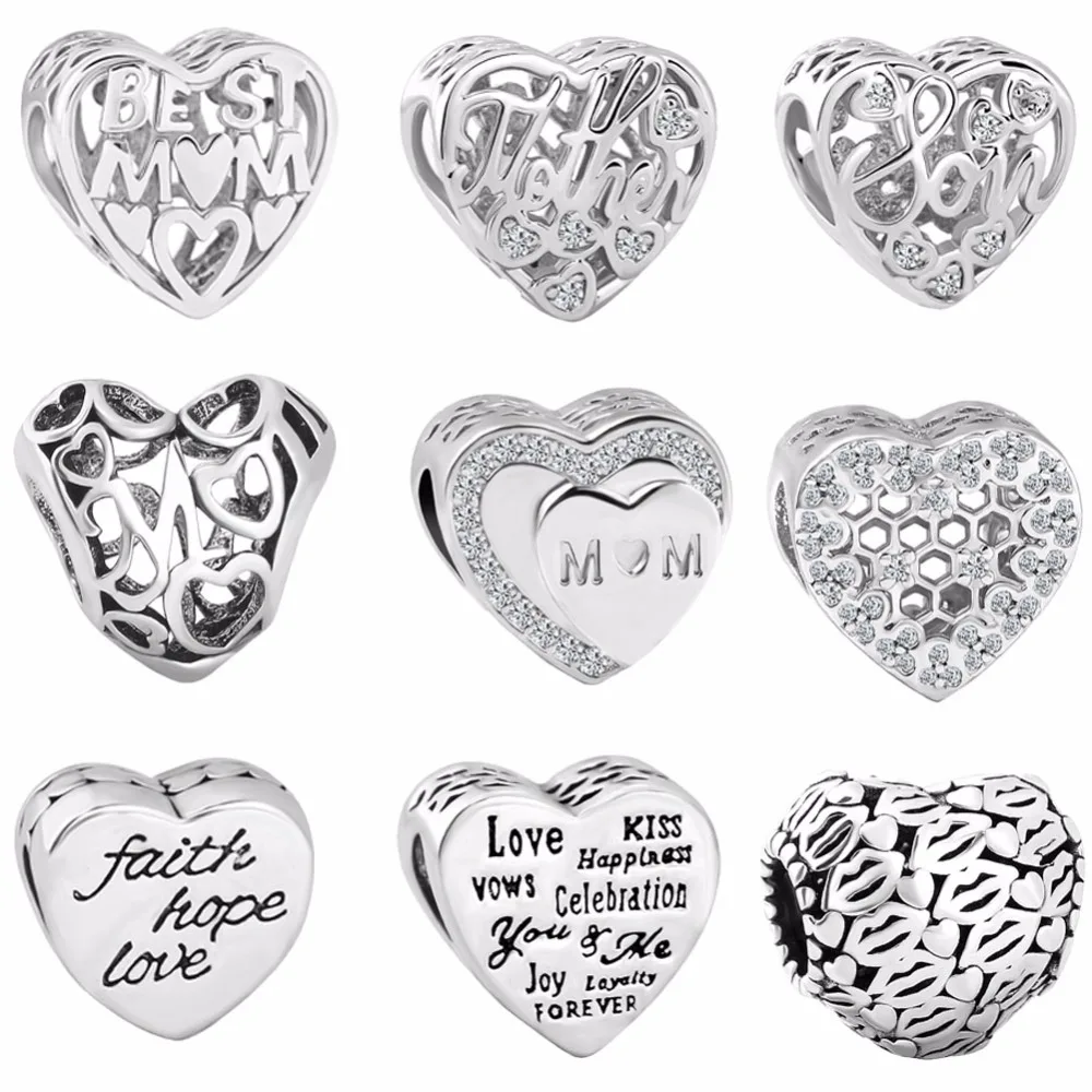 

2018 spring new free shipping 1pc mother's day gift silver openwork mom soon bead Charms bead Fit Pandora Charm Bracelet EL027