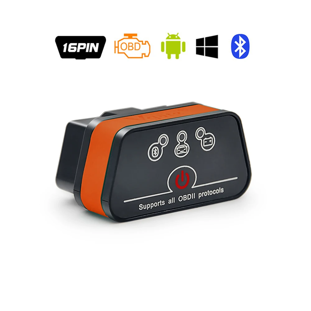 Vgate iCar2 Bluetooth ELM327 V2.1 читатель кода OBD2 сканер elm 327 Икар 2 диагностический инструмент для Android/ПК крутящий момент - Цвет: Black Orange