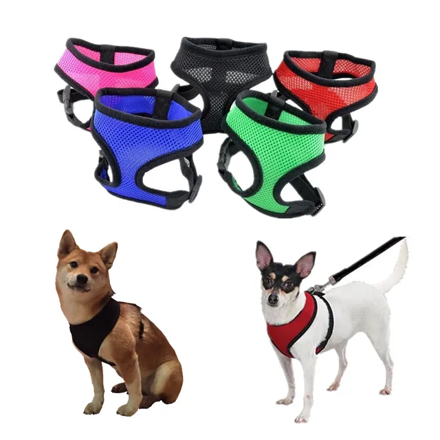 1PC Adjustable Soft Breathable Dog Harness Nylon Mesh Vest Harness for