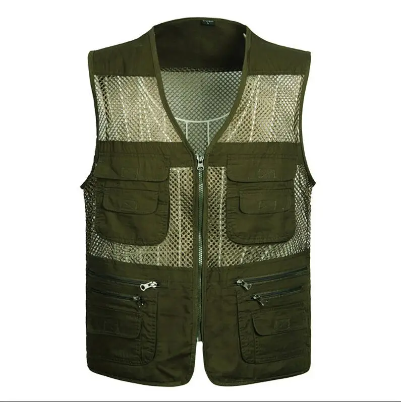 

Summer Breathable Mesh Photographer Waistcoat Men Fast Dry Sleeveless Jacket Male Pocket Outdoor Hunting Hiking Fishing Vests