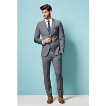 wedding suit for men tuxedo gray custom made suit 2017 slim fit formal wear high quality slim
