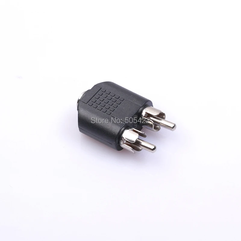 3-5mm-Jack-Female-to-Male-2-RCA-audio-plug-adaptor-adapter-Conver-head-for-camera