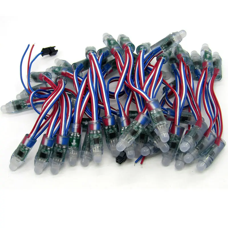 

5V 12V WS2811 UCS1903 SM16703 12mm rgb pixel string led module light Waterproof IP68 Round Shape 50pixels/string lightbox