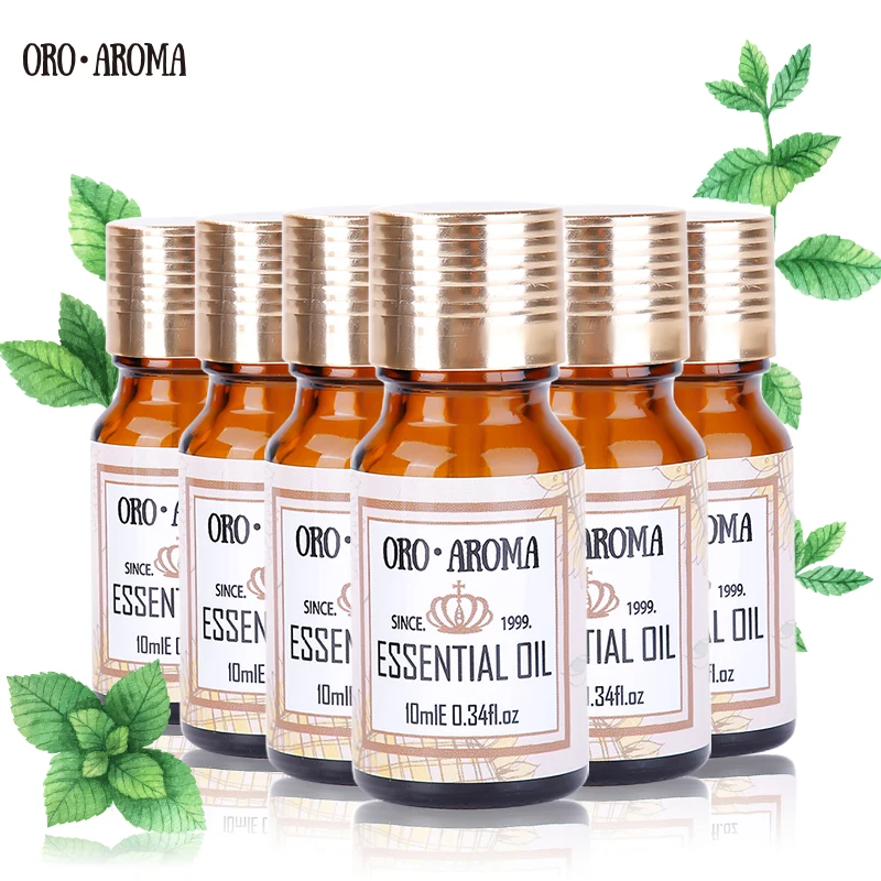 

Oroaroma Tea tree Jasmine Lotus Chamomile Oregano Clove Essential Oils Pack For Aromatherapy Spa Bath 10ml*6