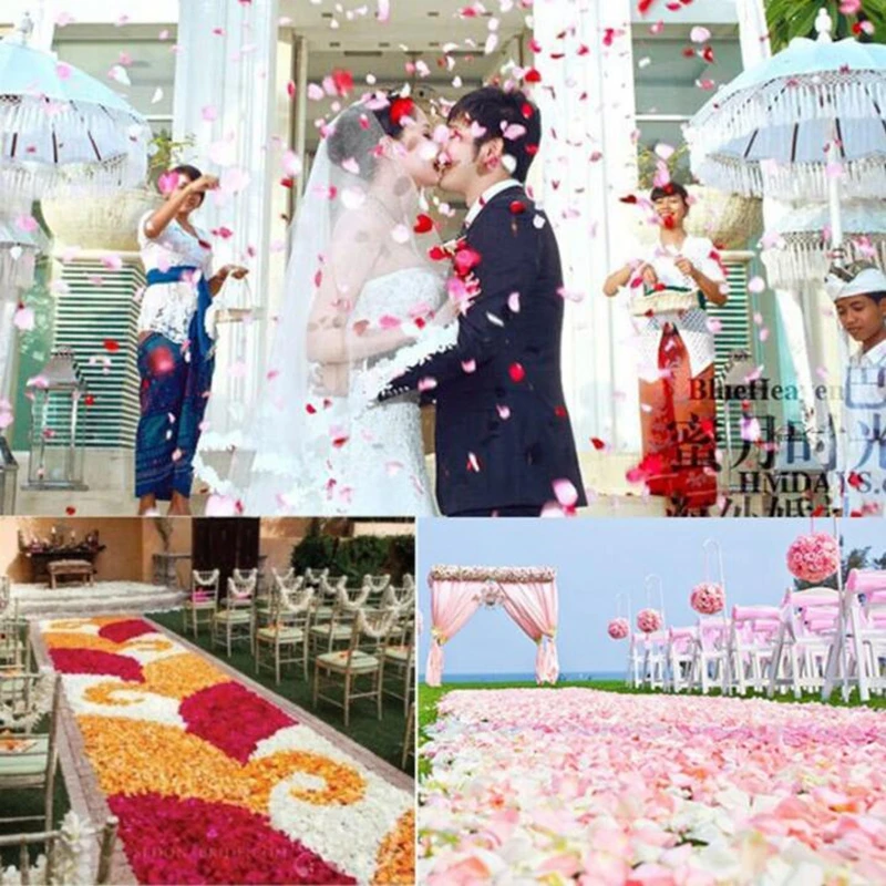 1000 лепестки роз для свадьбы украшение Искусственные цветы Цветочные украшения из шелка Декоративные цветы и венки