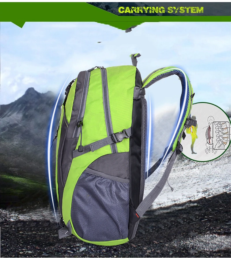 40L Waterproof Durable Outdoor Climbing Backpack Women&Men Hiking Athletic Sport Travel Backpack High Quality Rucksack (2)