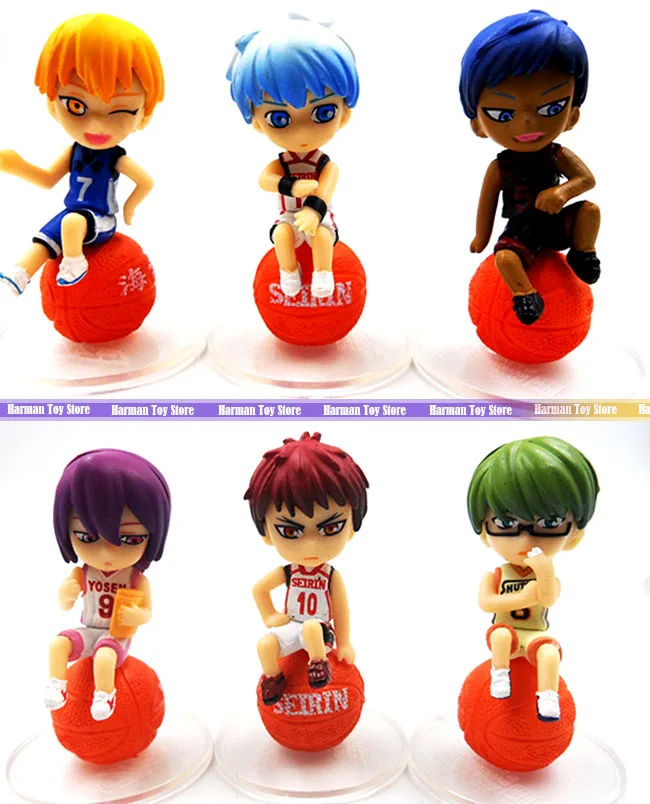 

6psc/LOT PVC 5CM Japanese anime figure Q version Kuroko's Basketball/The basketball which kuroko plays action figure set kid toy