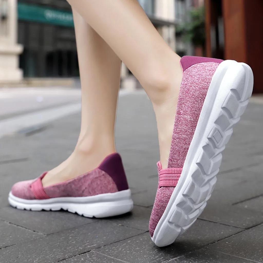 Summer women shoes women Breathable Mesh sneakers shoes ballet flats ladies slip on flats loafers shoes Plus size#N3