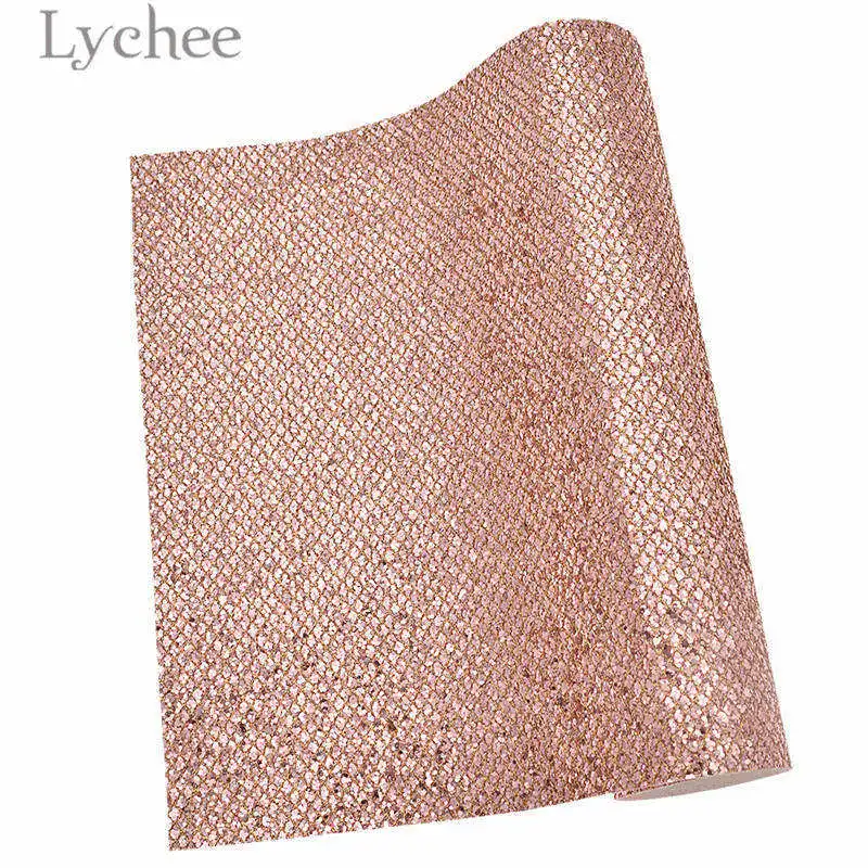 Lychee Life 21x29 см А4 сетка блестящая искусственная кожа ткань Высококачественная Синтетическая Кожа DIY материал для сумок одежды - Цвет: 5