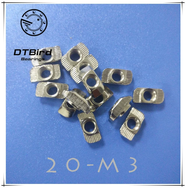 50Pcs M3 M4 M5 M6 Slot T Nut Sliding Nut For 2020 Profile Slot T Nut Aluminum Ex