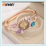 MINHIN, свадебные наручные часы-браслет, разноцветный кружевной ремешок, ювелирные изделия, Женские кварцевые наручные часы, Relogio Feminino