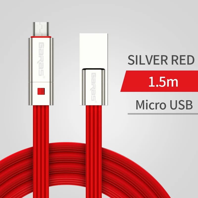 GARAS микро USB кабель для быстрой зарядки USB кабель для передачи данных для samsung/Xiaomi/huawei цинковый сплав обновленный микро USB кабель 1,5 м - Цвет: Red micro usb cable