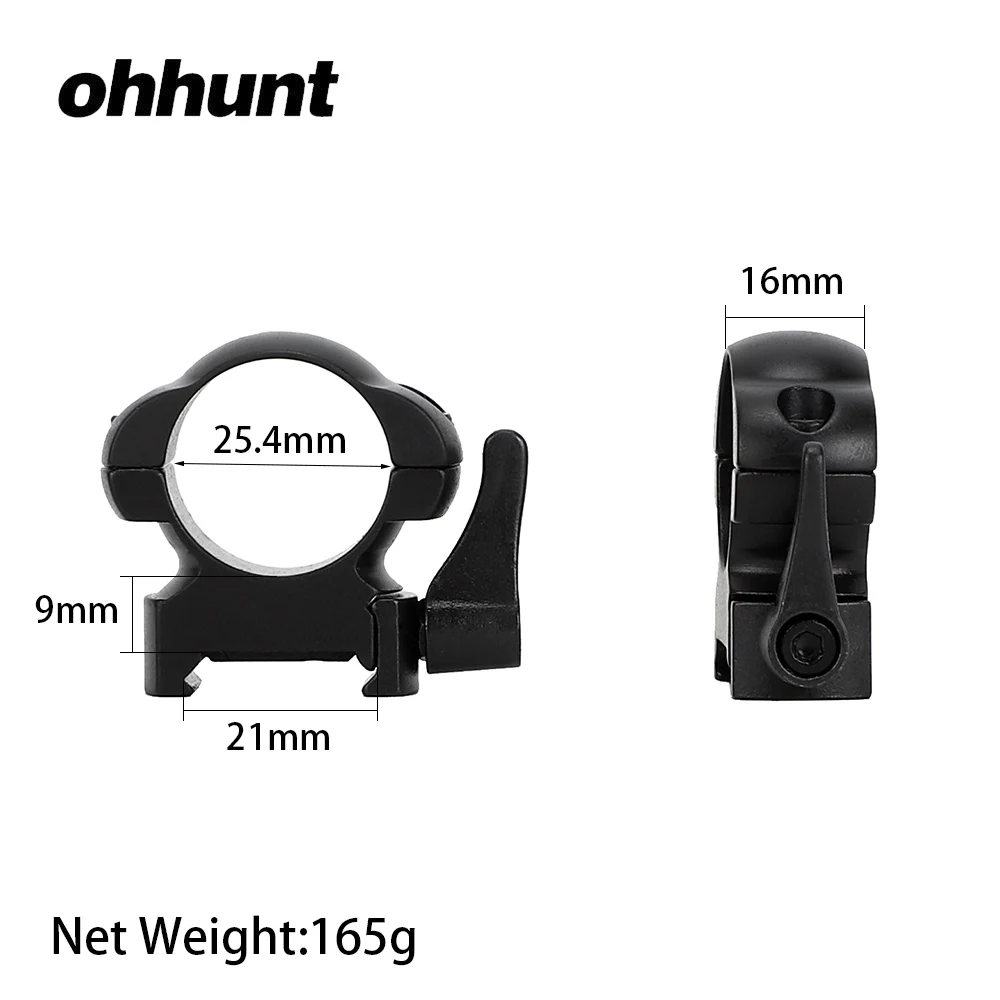 Ohhunt 25,4 мм или 30 мм Диаметр стали быстросъемные Пикатинни Вивер Низкий средний высокий профиль охотничий прицел кольца тактические крепления - Цвет: 25.4mm MediumProfile