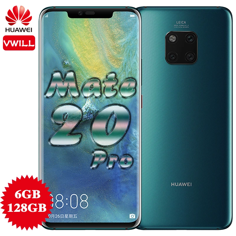 

Global Version Huawei Mate 20 Pro 6GB 128GB Mobile phone kirin 980 Octa Core 6.39 inch OLED Android 9.0 4200mAh IP68