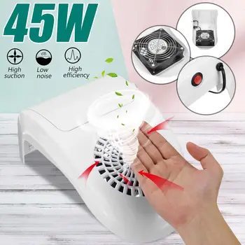 

45W Nail Dust Remover Suction Collector Manicure Machine Nails Vacuum Cleaner AC 110-240V Low Noise Good Heat Dissipation