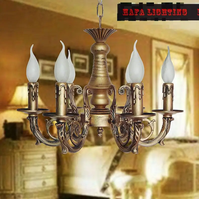American Country Classic Antique bronze Iron Chandelier Aisle Porch