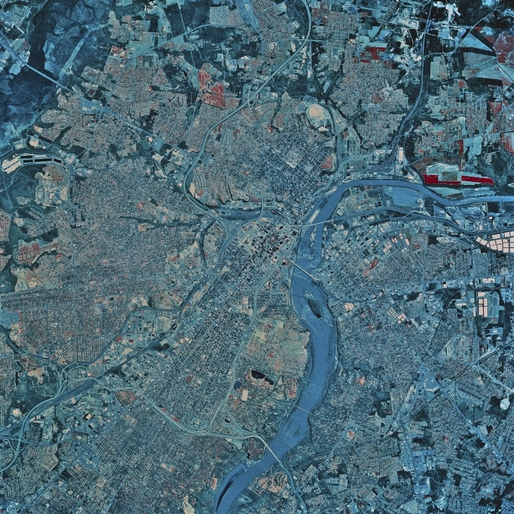 Satellite view of Richmond  Virginia Poster Print (27 x 27)