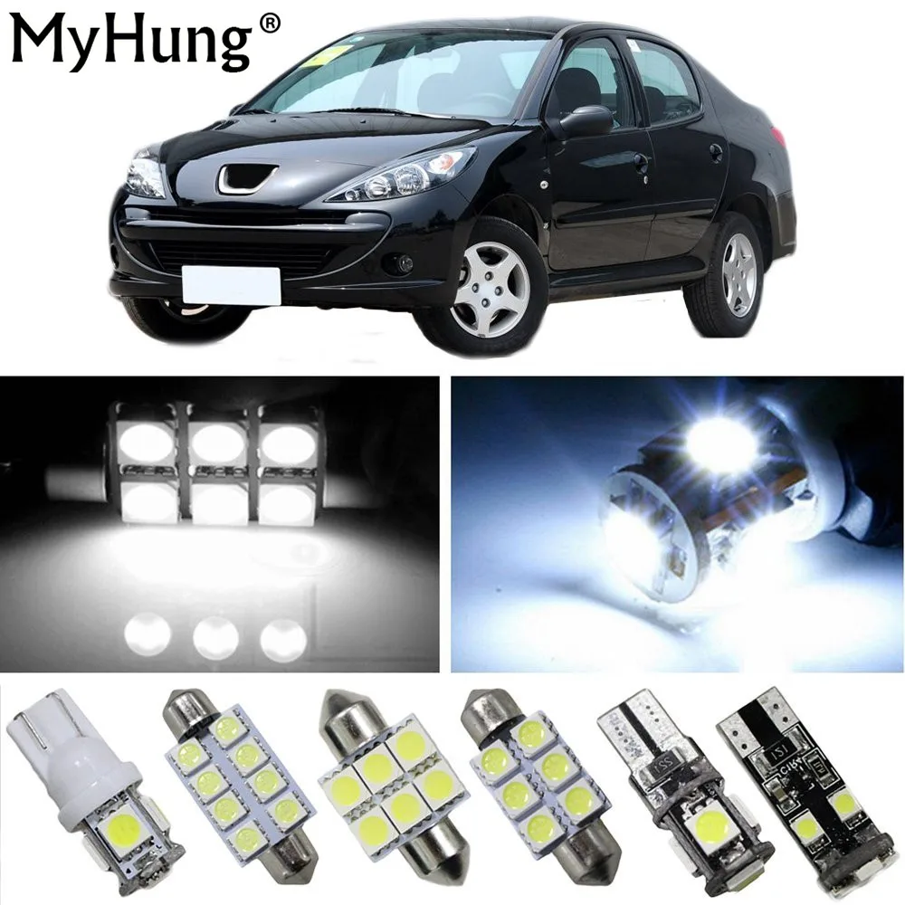 Внутренняя Светодиодная лампа для PEUGEOT 2008 3008 301 307 308 408 206 207 508 RCZ Сменные лампы