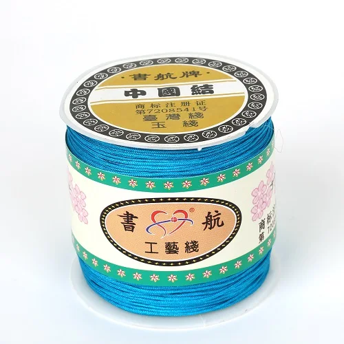 Лидер продаж 100 ярдов 0,8 мм нейлоновый шнур китайский узел макраме шнур плетеный браслет строка DIY кисточка Бисер Ювелирные изделия Поиск - Цвет: Turquoise