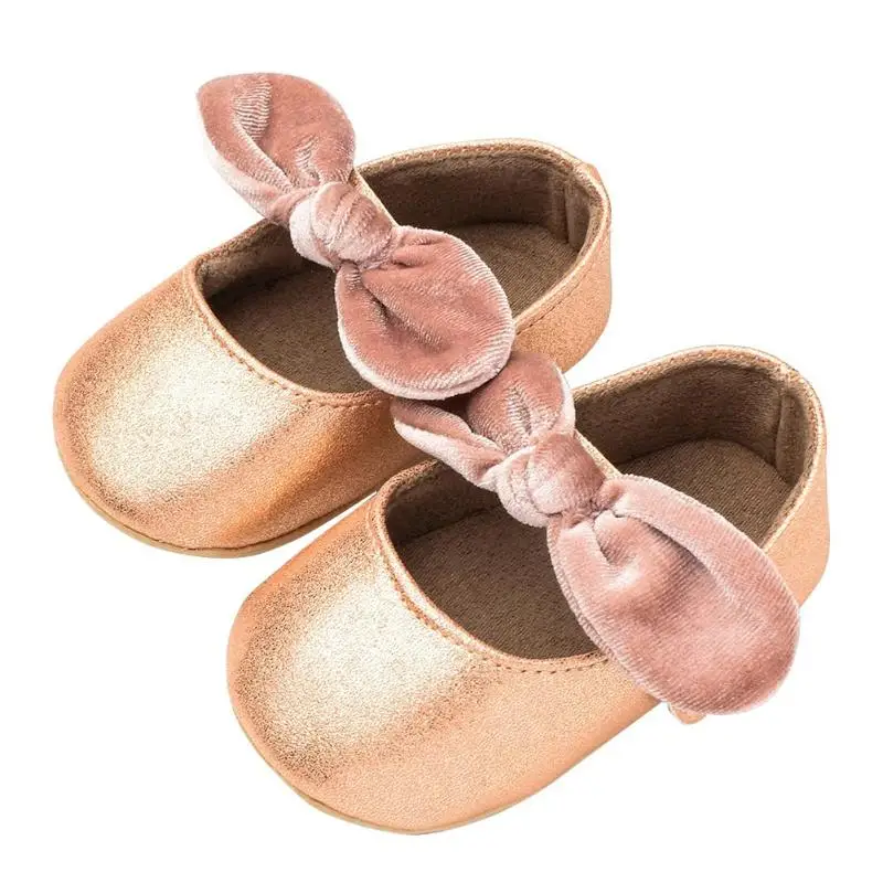 От 0 до 2 лет Детские детская обувь принцессы для маленьких девочек с цветочным принтом и бантом из искусственной кожи Мягкие Мокасины