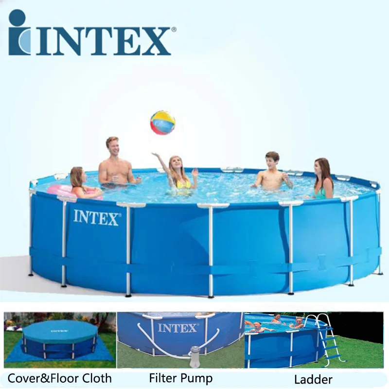 INTEX 549*122 см Piscina круглая рама для бассейна набор труб для пруда большой AGP выше земли бассейн фильтр насос B32001