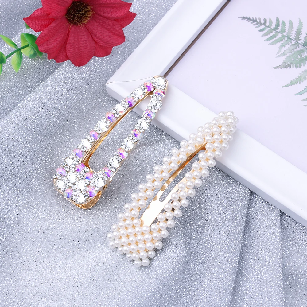 2pcs/set Korean Fashion Hair Clip Beads Barrette Stick Hairpin Imitation Pearl Hair Styling Accessories handmade For Girls Woman