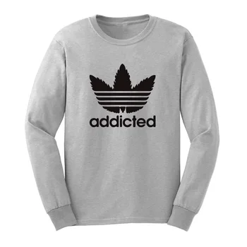 

Mens Addicted Parody Funny Graphic Long Sleeve T-Shirts Casual Men Tee