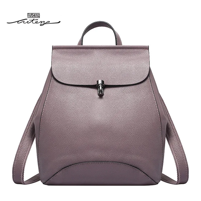 

TU-TENG Women Backpacks 2018 Genuine Leather Women Simplicity Handled Backpack Bags Pocket Solid Fashion Backpack G74770