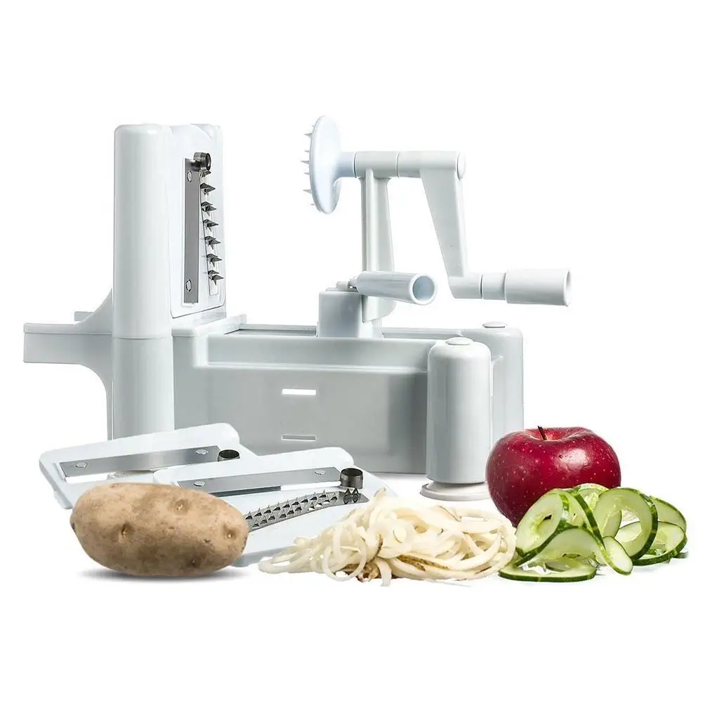 كرنك قطاعة الخضراوات الحلزونية Spiralizer ماكينة تصنيع المعكرونة الفاكهة المروحية التقطيع أداة