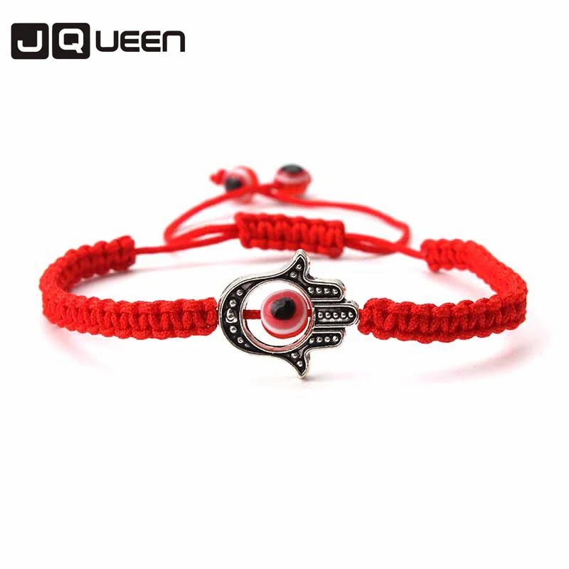 

2017 Hot Red Turkey Evil Eye Hamsa Hand Charms Bracelet Red String Rope Braided Bangles Bracelets For Women Christmas Gift