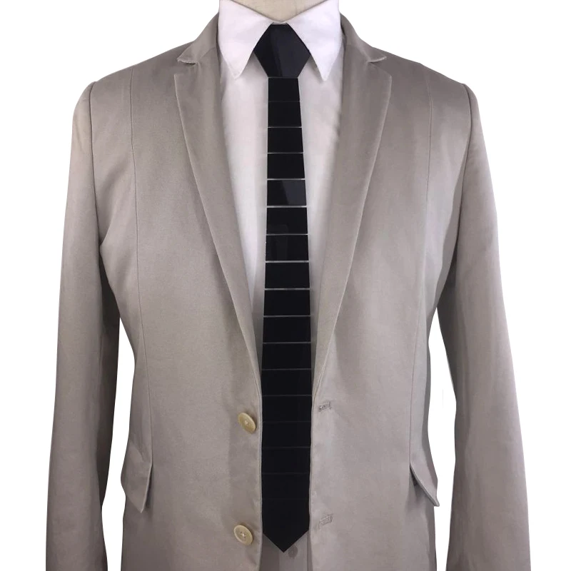 Ручной работы плексиглас глянцевый черный мужской стильный галстук полосатый акриловый шеи галстуки черные тонкие галстуки для мальчишник рубашка BTS