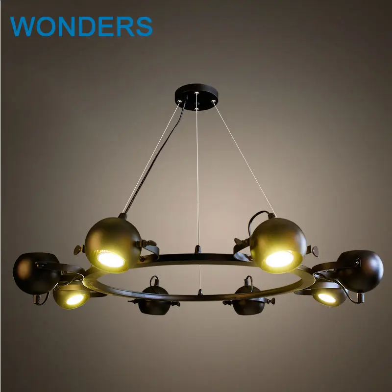 

Creative Loft Industrial pendant Lamp 6/8 headsTrack Lights Bar Clothing Restaurant Retro Track Lamp Vintage Chandelier