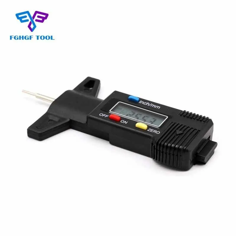 FGHGF 0 25mm/0.01 Digital Depth Gauge Tread Depth Gauge LCD Display Tyre Brake Caliper
