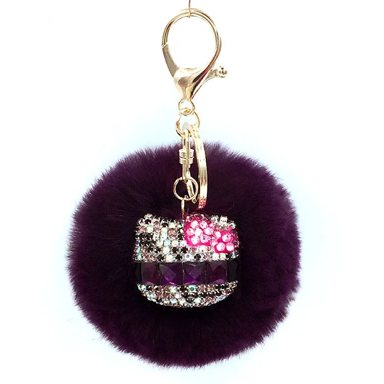 

Cute Hello Kitty Cartoon Bowknot Key Chain Strass Keychain For Women Creative Gift Gold Metal Key Ring Bag Charm Porte Clef Toy