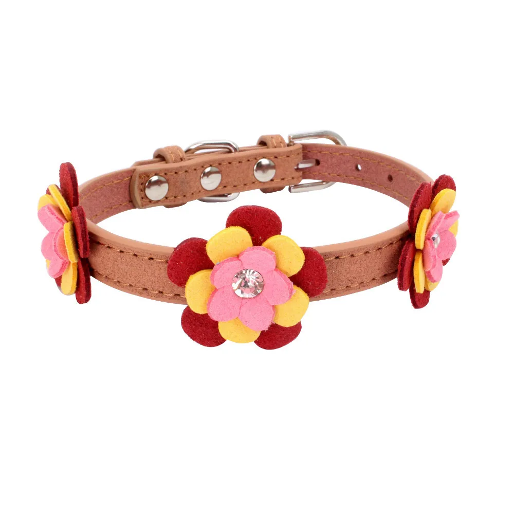 Soft Microfiber Cats Collars Cute Flowers Decorative Collars Necklace for Cat Small Dogs Pet Products collar gato mascotas Soft Microfiber Cats Collars Cute Flowers Decorative Collars Necklace for Cat Small Dogs Pet Products collar gato mascotas